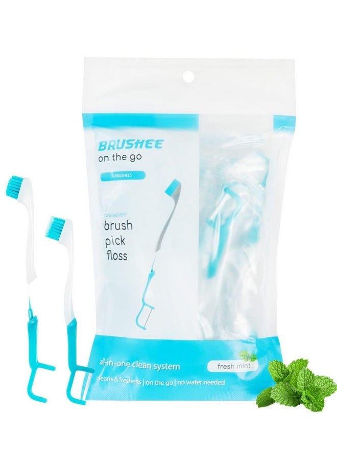 - The Evolution Of Oral Care | 3-In-1 Tool (Pre-Pasted Mini-Brush + Floss + Pick) | Individually Wrapped | Disposable | Prepasted Travel Toothbrushes | Small Adult Toothbrush - (24-Pack)