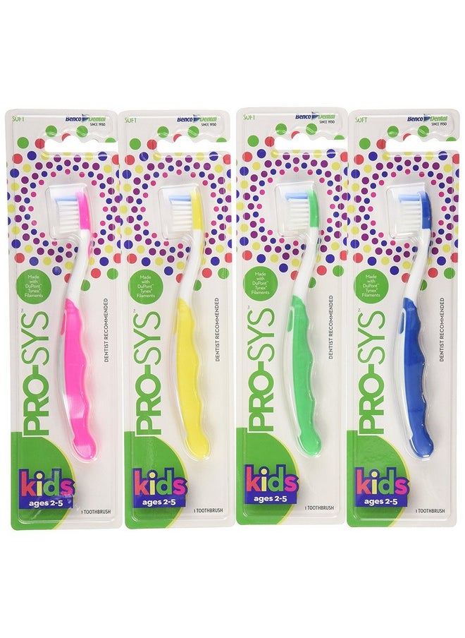 ® Kids Toothbrush (Colorful 4-Pack) - Made With Soft Dupont® Bristles (Ages 2-5 For Toddlers And Young Children)