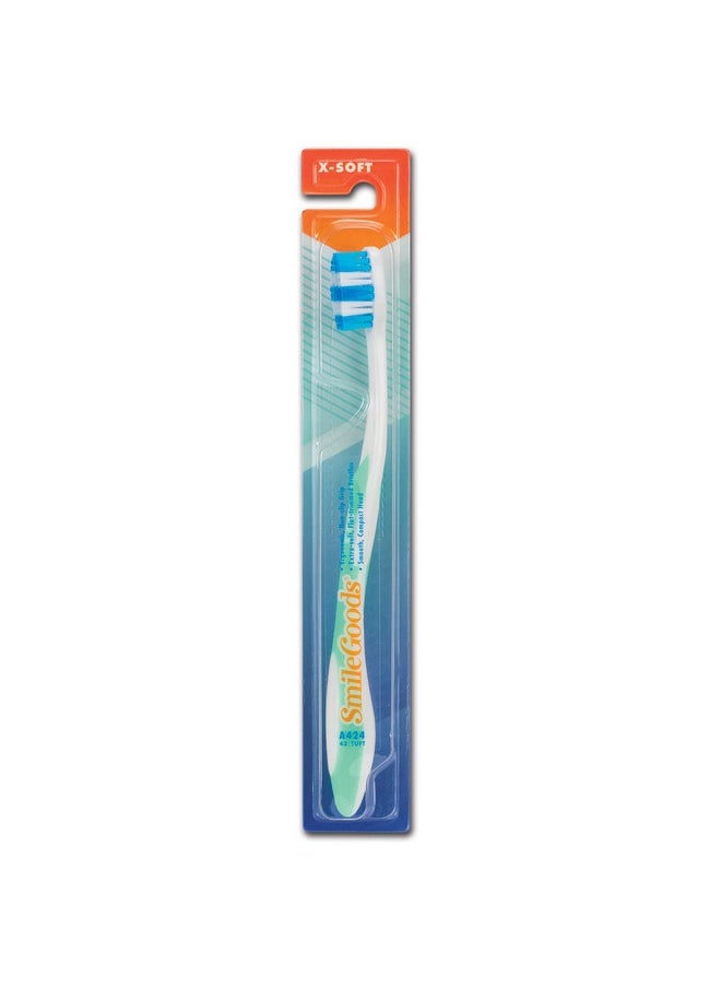 Smilegoods A424 Toothbrush, 42 Tuft, Extra Soft Bristle, Individually Packaged Toothbrushes, Assorted Colors, Bulk Pack Of 72