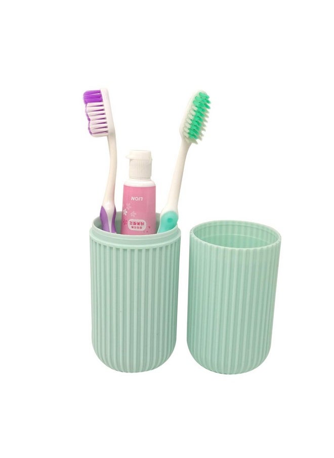 Portable Plastic Toothbrush Toothpaste Cup Case Box Holder Container For Travel (Green)