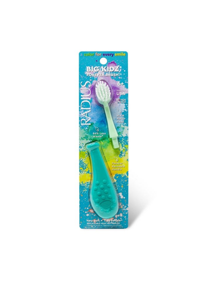 Big Kidz Forever Brush Replaceable Head Toothbrush For Children, 6 Years And Up, Bpa Free Ada Accepted For Growing Teeth And Gums - Right And Left Handed, Extra Soft - Pack Of 1