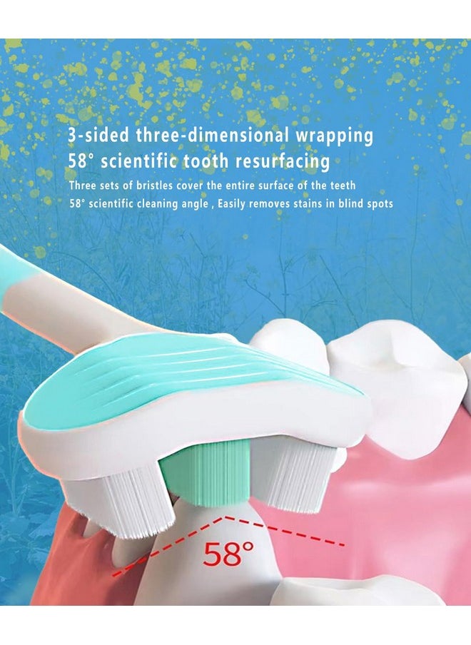 3 Sided Toothbrush Toddler Toothbrush Soft Bristles Travel Toothbrush Suitable For Boys And Girls Toothbrush 2 Pack