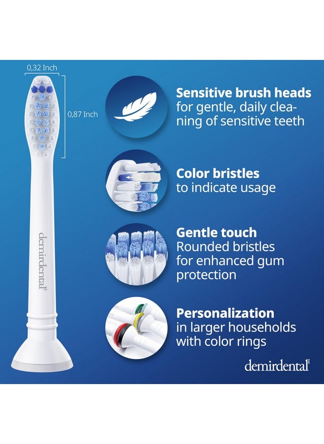 Toothbrush Heads Sensitive Compatible With Philips Sonicare Toothbrush Heads - Soft Replacement Heads For Sensitive Gums And Teeth - Gentle Brush Heads - White 8 Pack