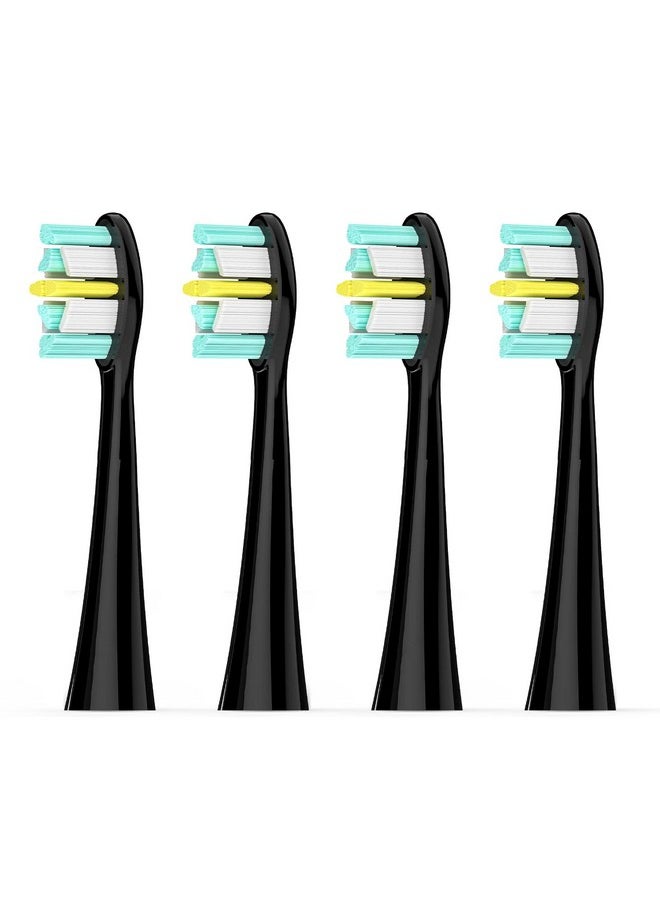 Sg-982 Series Replacement Brush Heads 4 Pack Electric Toothbrush Replacement Brush Heads, Black, B027