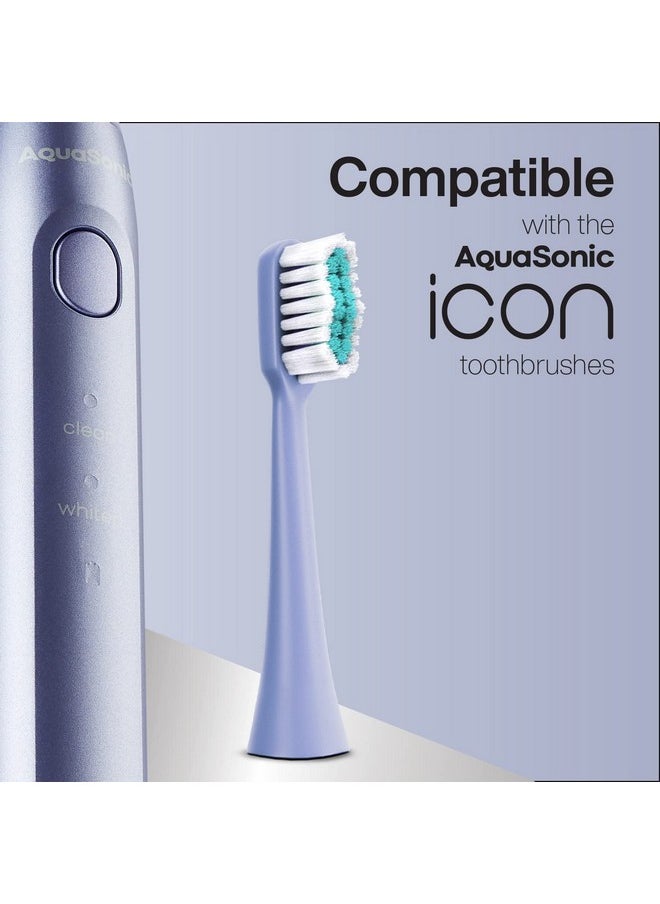 Icon Replacement Brush Heads | Compatible With Aquasonic Icon Toothbrush | 2 Brush Heads | For Normal & Sensitive Teeth (Lilac)