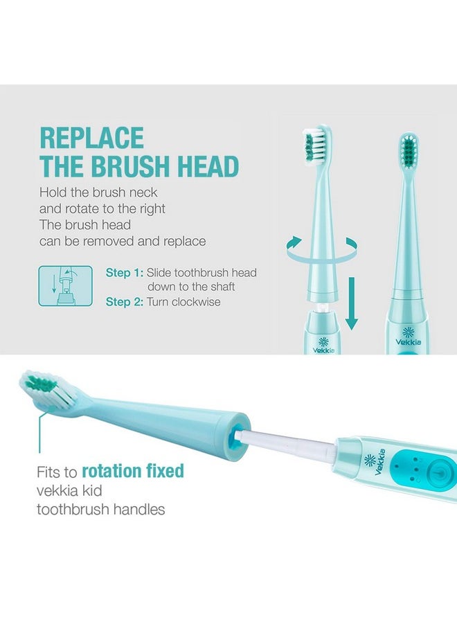 Dragon Lord Electric Toothbrush Replacement Heads - 7X More Plaque Removal, End-Rounded 3D Curved Soft Bristles, Comfortable & Efficient Clean Teeth, Perfect For Kid Small Mouth, Blue (4 Pack)