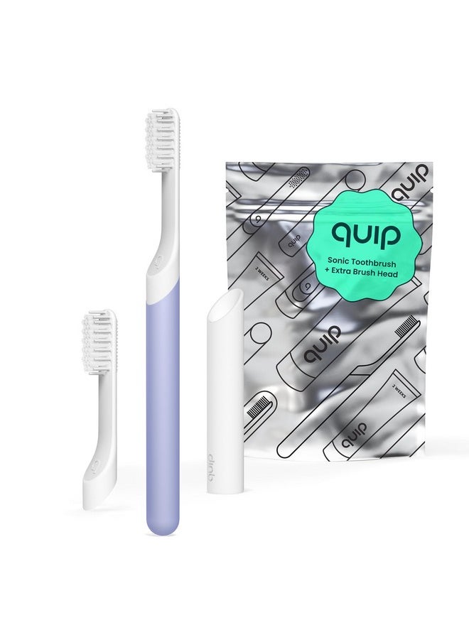 Sonic Toothbrush For Adults With Timer - Includes Extra Brush Head And Travel Cover Mount - Electric, Soft Bristle Refill Head, Plastic Handle, 3 Month Battery Life - Travel Toothbrush - Lavender