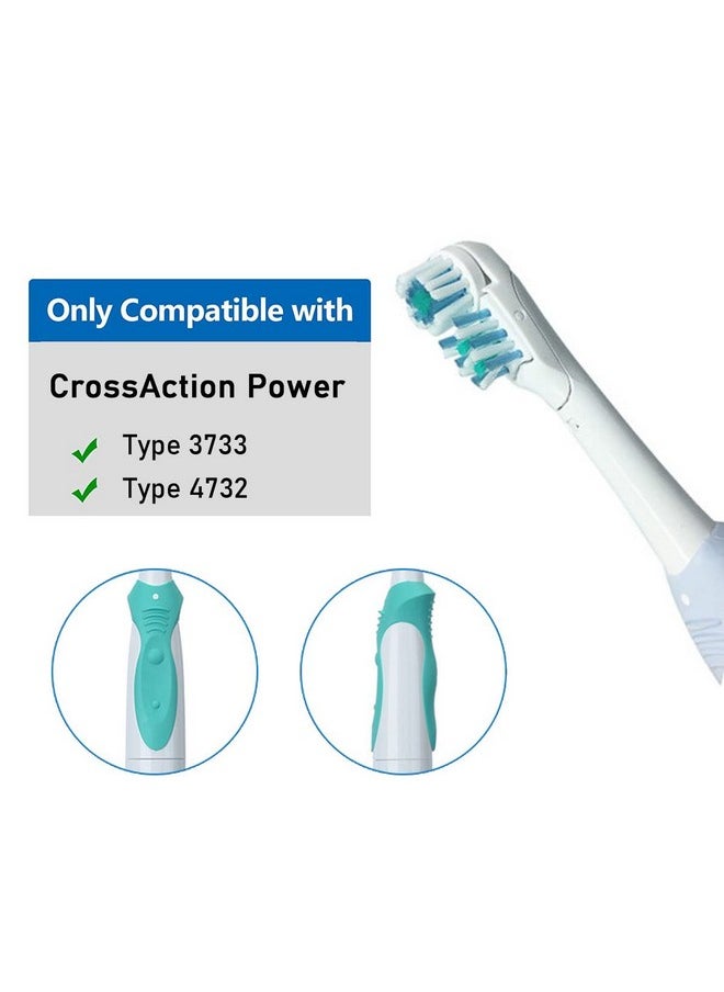 Sensitive Replacement Toothbrush Heads Compatible With Oral-B Cross Action Power 3733 4732,Rotating Powerhead And Crisscross Bristles (White)