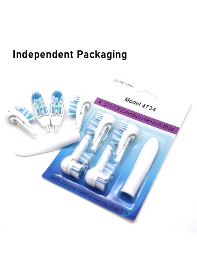 Sensitive Replacement Toothbrush Heads Compatible With Oral-B Cross Action Power 3733 4732,Rotating Powerhead And Crisscross Bristles (White)