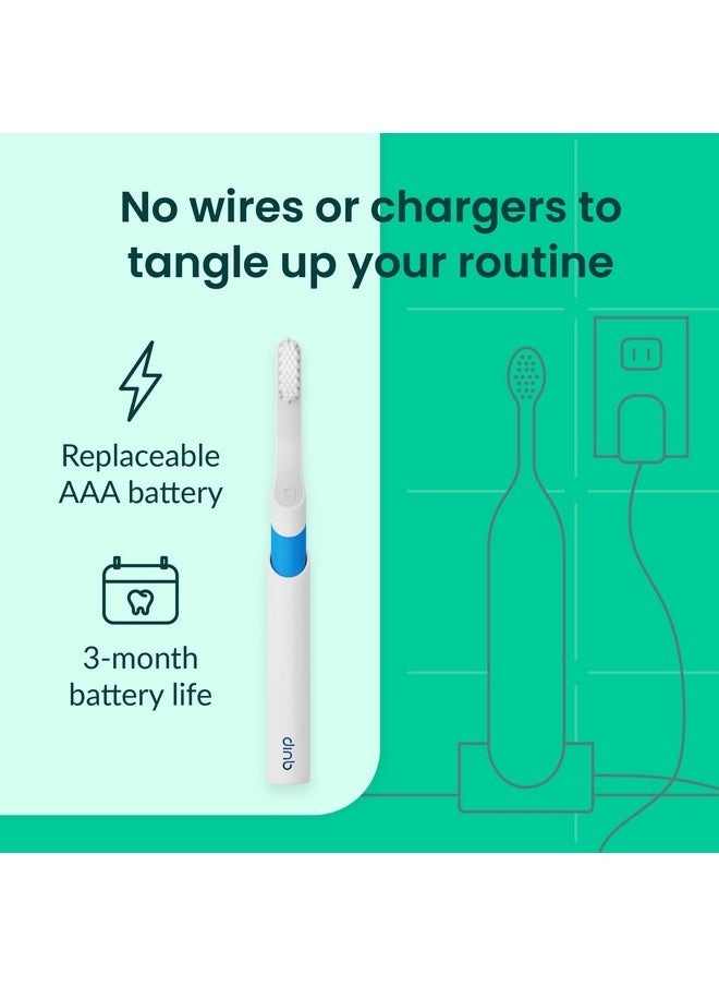 Sonic Toothbrush For Adults With Timer - Includes Extra Brush Head And Travel Cover Mount - Electric, Soft Bristle Refill Head, Plastic Handle, 3 Month Battery Life - Travel Toothbrush - Blue