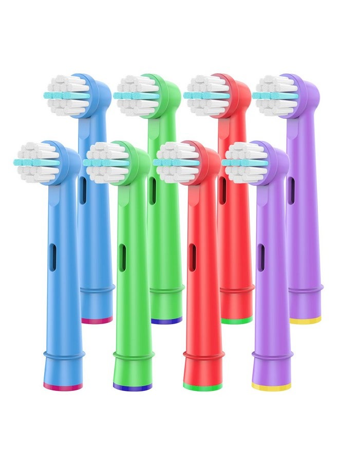 Kids Toothbrush Replacement Heads Compatible With Oral B Braun Electric Toothbrush, Soft Bristles And Small Heads For Sensitive Teeth And Gums Of The Kids, 8 Pack