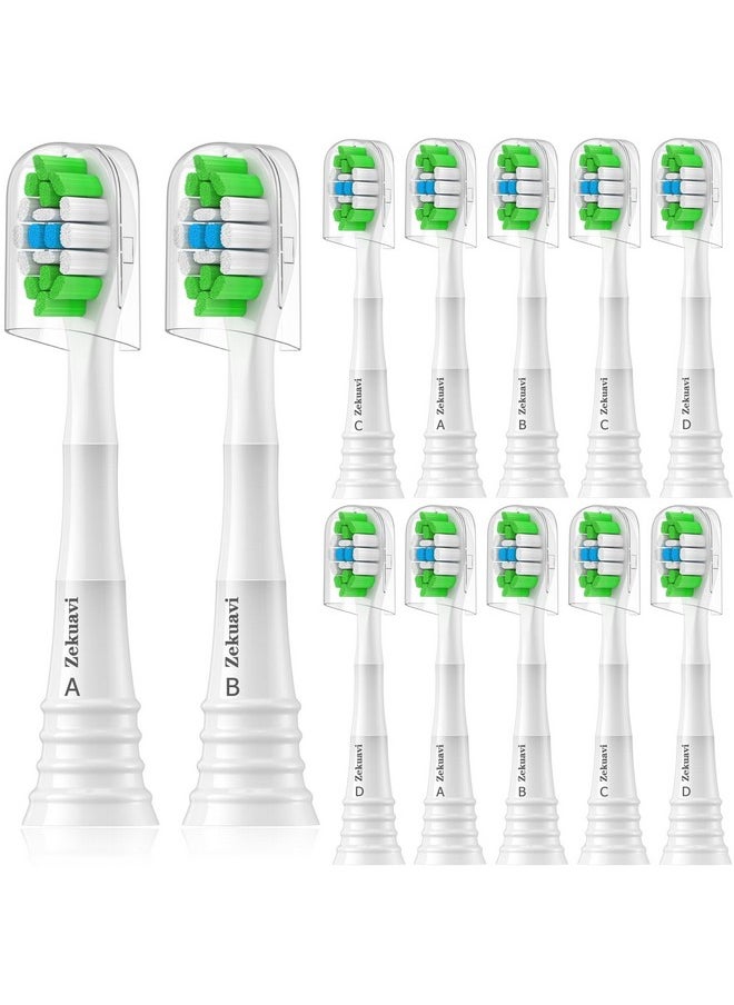 Replacement Heads Compatible With Phillips Sonicare Electric Toothbrush, Toothbrush Replacement Brush Head Fits For Philips Sonicare Protective Expert Daily 4100 1100 5100 6100, 12 Pack, White