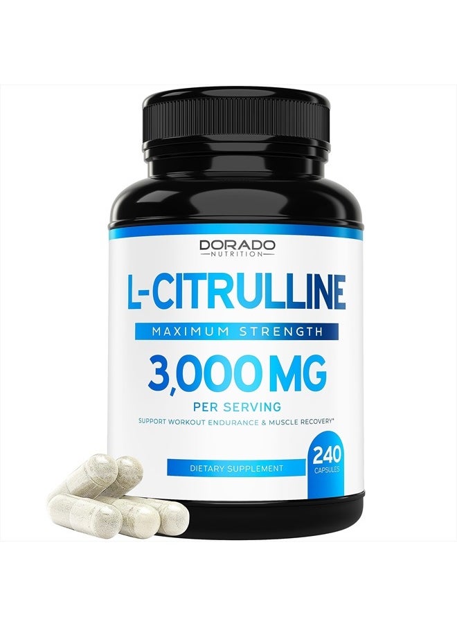 L-Citrulline Maximum Strength, 3000mg - 240 Capsules