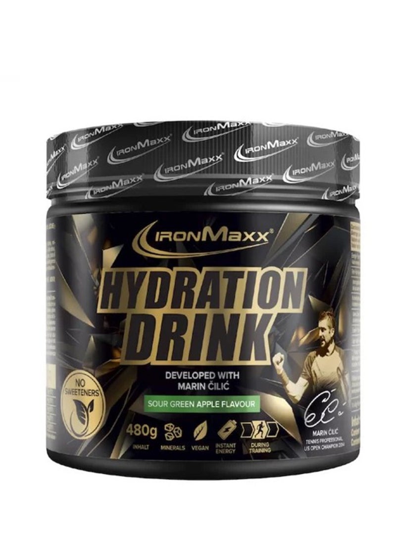 IronMaxx, Hydration Drink, Sour Green Apple, 480g