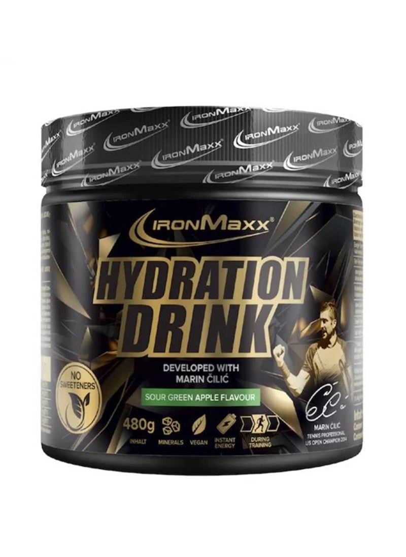 IronMaxx, Hydration Drink, Sour Green Apple, 480g