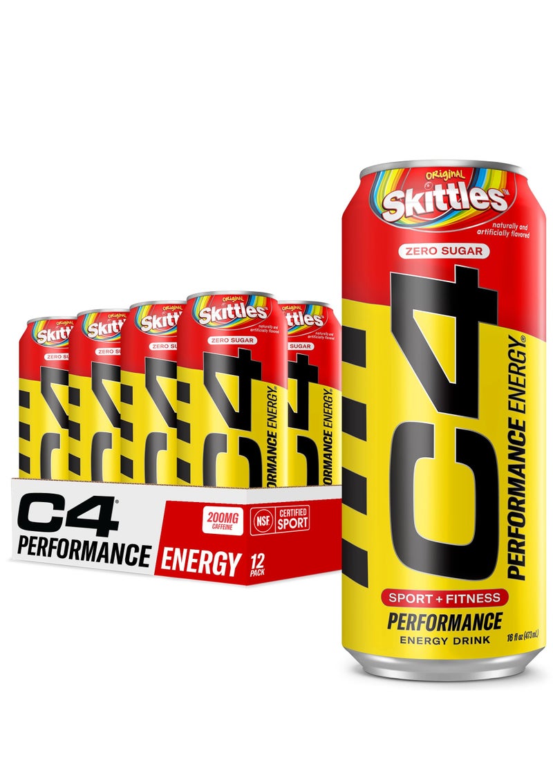 C4 Original Pre-Workout Energy Ready to Drink - Skittles - Pack of 12