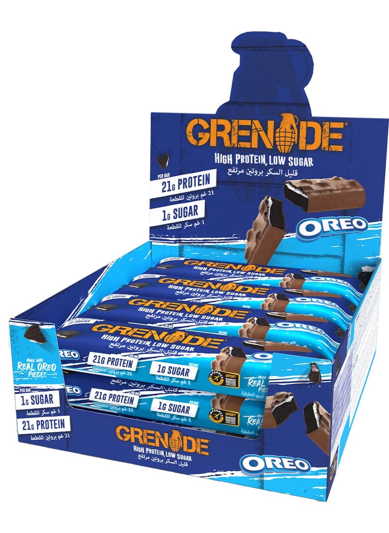 Grenade OREO Protein Bar - High Protein, Low Sugar, 12 x 60 g