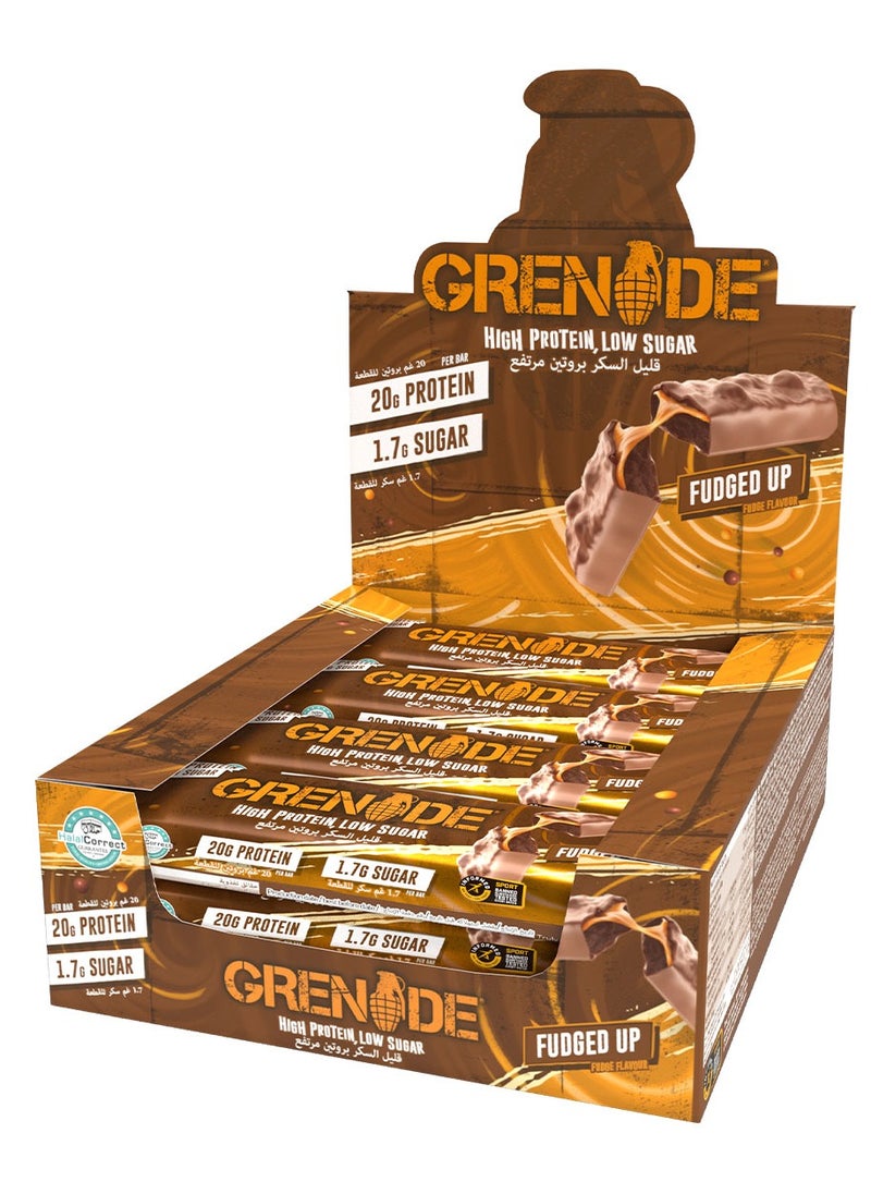 Grenade High Protein, Low Sugar Bar - Fudged Up, 12 x 60 g