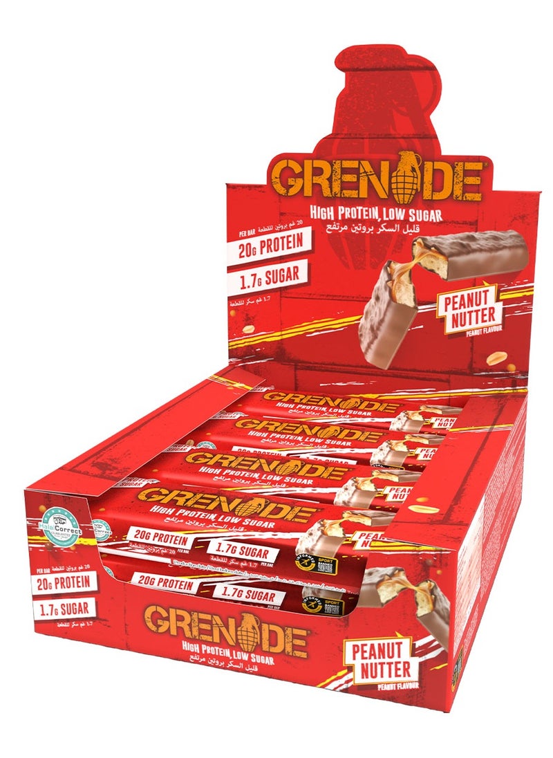 Grenade High Protein, Low Sugar Bar - Peanut Nutter, 12 x 60 g