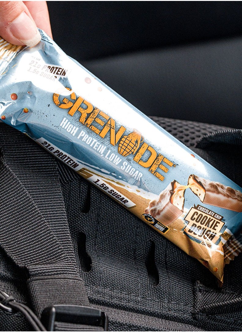 Grenade High Protein, Low Sugar Bar - Chocolate Chip Cookie Dough, 12 x 60 g