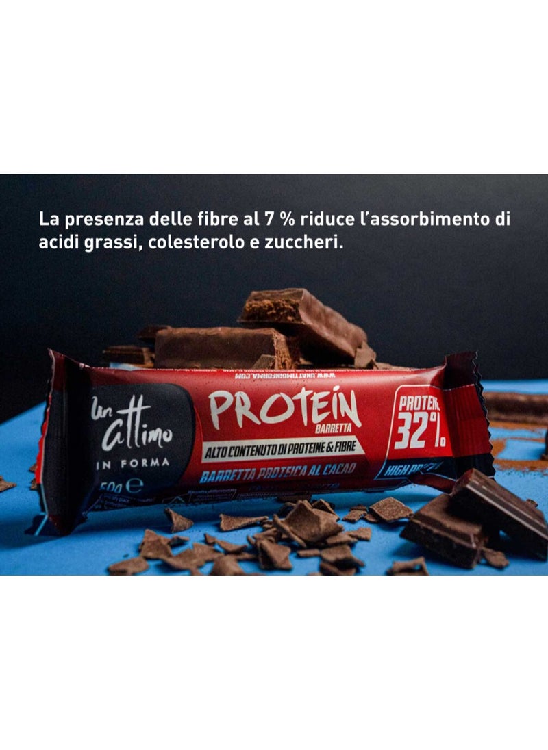 Protein Bar with Cocoa Cream and Soy Crunchy Flavor – Low Carb, 32% High Protein