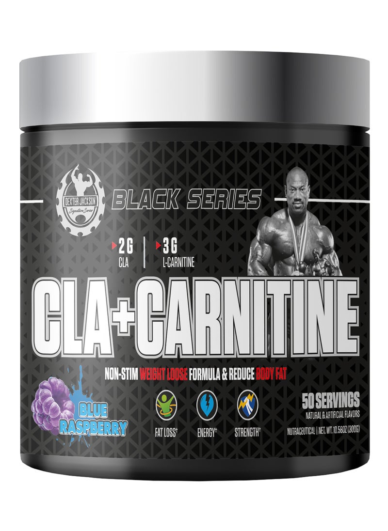 Black Series CLA + Carnitine - Advanced Weight Management Formula for Fat Burning and Metabolism Support (Blue Raspberry, 50 Servings, 300g)