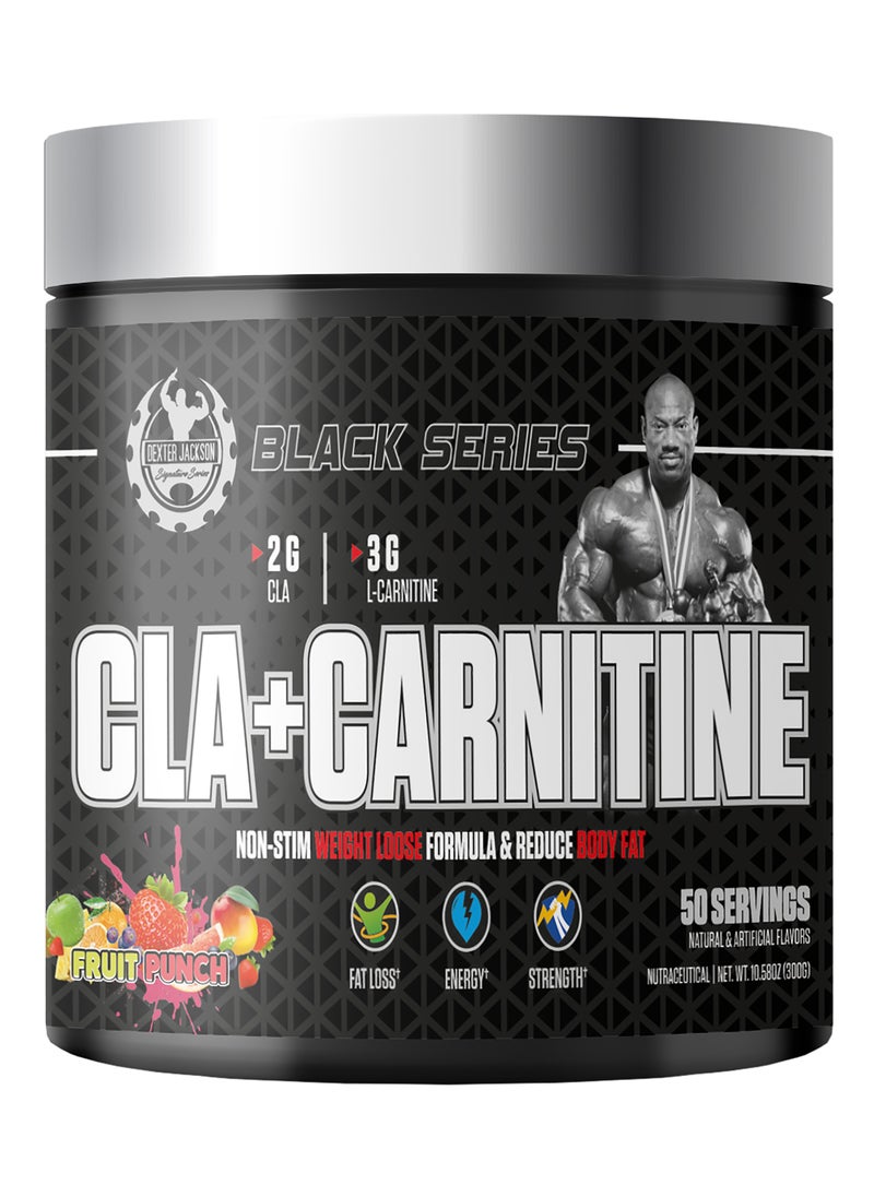 Black Series CLA + Carnitine - Advanced Weight Management Formula for Fat Burning and Metabolism Support (Fruit Punch, 50 Servings, 300g)