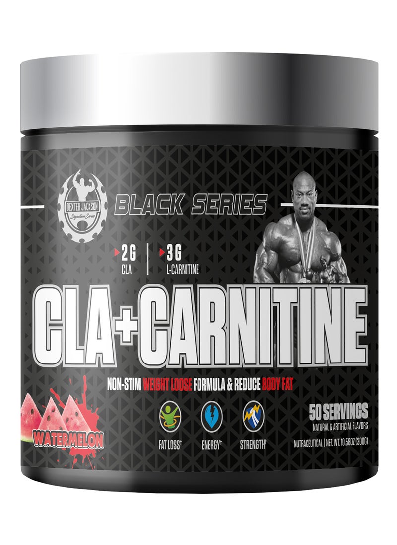 Black Series CLA + Carnitine - Advanced Weight Management Formula for Fat Burning and Metabolism Support (Watermelon, 50 Servings, 300g)