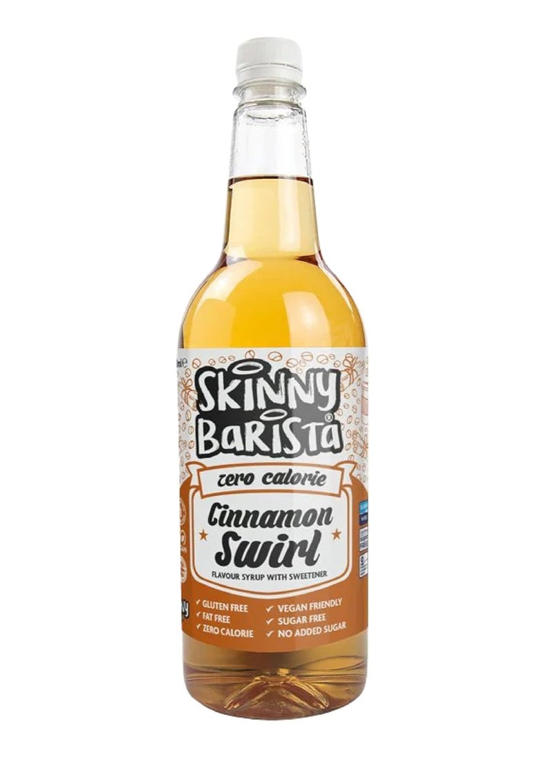 The Skinny Food Co.  Syrup Zero Calorie  Sugar Free For Tea, Hot Chocolate, Fruit, Baking, Protein Drinks - Vegan-Friendly, Gluten-Free & Fat-Free cinnamon swirl 1L