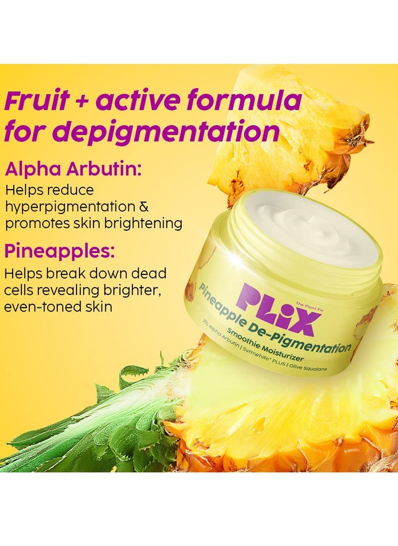 PLIX Skin Depigmentation Pineapple Face Cream For Women & Men | Hyperpigmentation, Tan Removal & dark Spot Corrector | With Alpha Arbutin & SymWhite® PLUS For Radiant & Even Toned Skin | 50 g