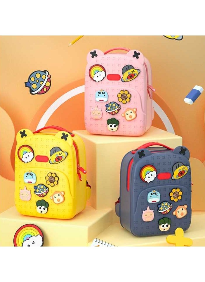 Student Bag Girls Boys Satchel Bags Gift Backpack Colorful Rubber Waterproof for Kids Navy Blue