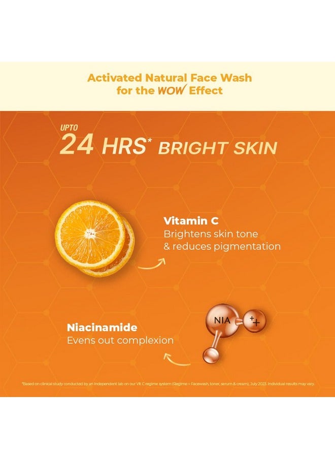 Brightening Vitamin C & Niacinamide Foaming Face Wash Combo Pack | For Bright & Glowing Skin | All Skin Types | Built-In Brush Refill Pack | Paraben & Sulphates Free | 350 Ml