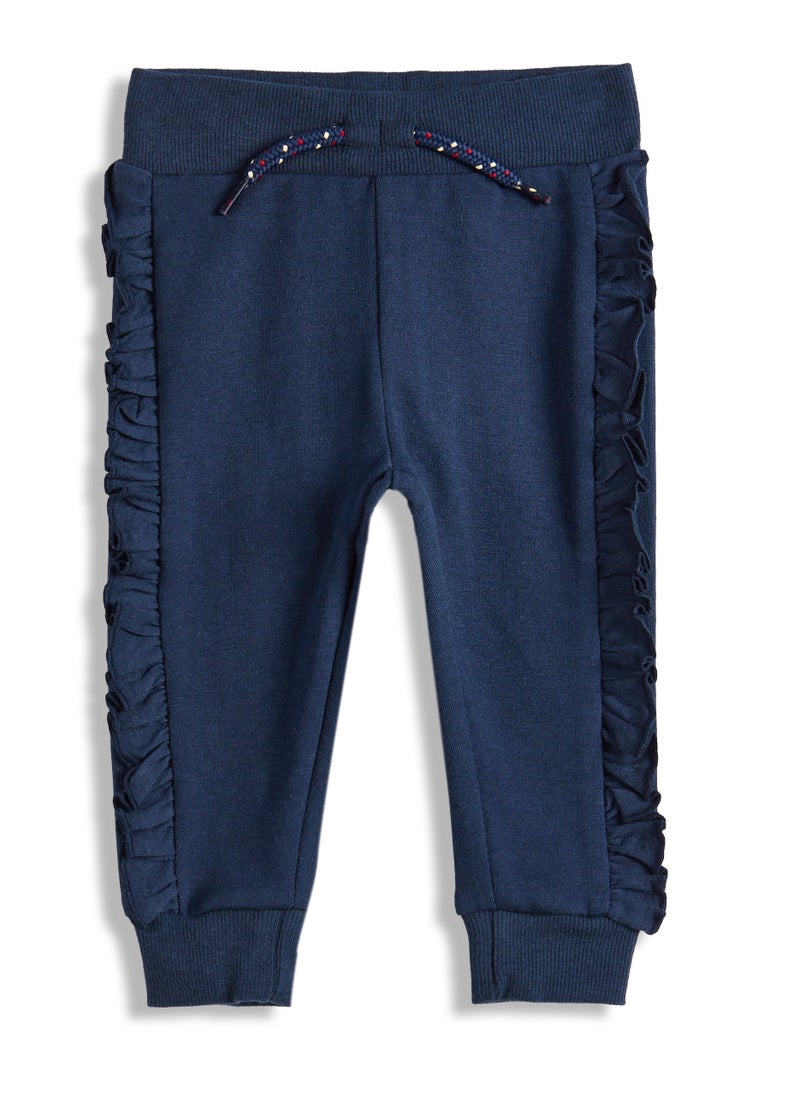 Dirkje Off-white embroidered Top and Blue Pants Set