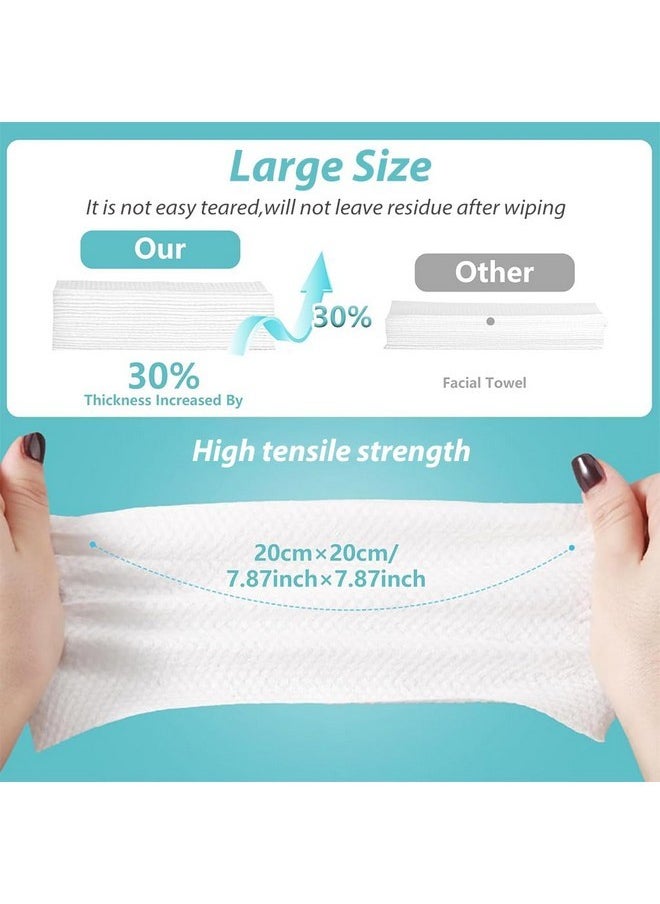 Disposable Towels, 72 Count Soft 100% Cotton Facial Dry Wipes, Multi-Purpose Tissue For Face- Skin Care, Makeup Remover, Baby Care, House Cleaning, Gentle Face Towels - Large Size 20*20 Cm