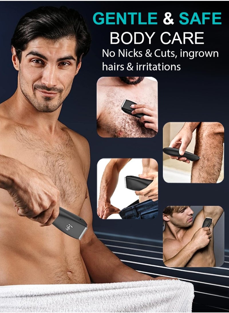 Men’s Electric Wireless Waterproof Body Hair Trimmer with Electric Dock Charger for Men’s Underarm, Leg, Head, Hand, Groin, Arm Pits, Private Parts, and Full-Body Shaver