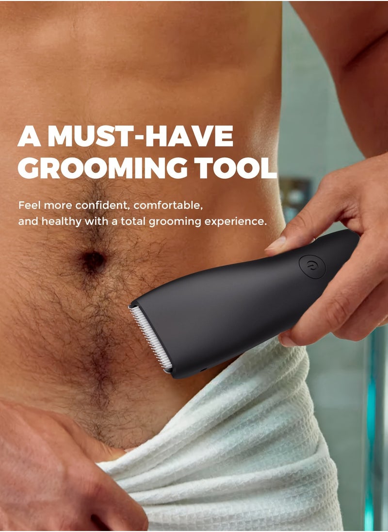 Men’s Electric Wireless Waterproof Body Hair Trimmer with Electric Dock Charger for Men’s Underarm, Leg, Head, Hand, Groin, Arm Pits, Private Parts, and Full-Body Shaver