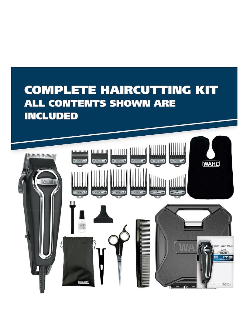 USA Elite Pro High-Performance Corded Home Haircut & Grooming Kit for Men – Electric Hair Clipper – Model 79602M