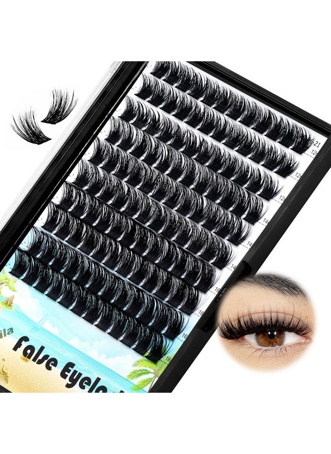 Large Tray -Wide Stem Mixed 10-12-14-16Mm/12-14-16Mm/14-16-18Mm Cluster Eyelashes Home Diy Lashes Extensions D Curl Thickness 0.07Mm Individual False Eyelashes (Mixed 12-14-16Mm)