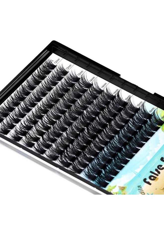 Large Tray -Wide Stem Mixed 10-12-14-16Mm/12-14-16Mm/14-16-18Mm Cluster Eyelashes Home Diy Lashes Extensions D Curl Thickness 0.07Mm Individual False Eyelashes (Mixed 12-14-16Mm)