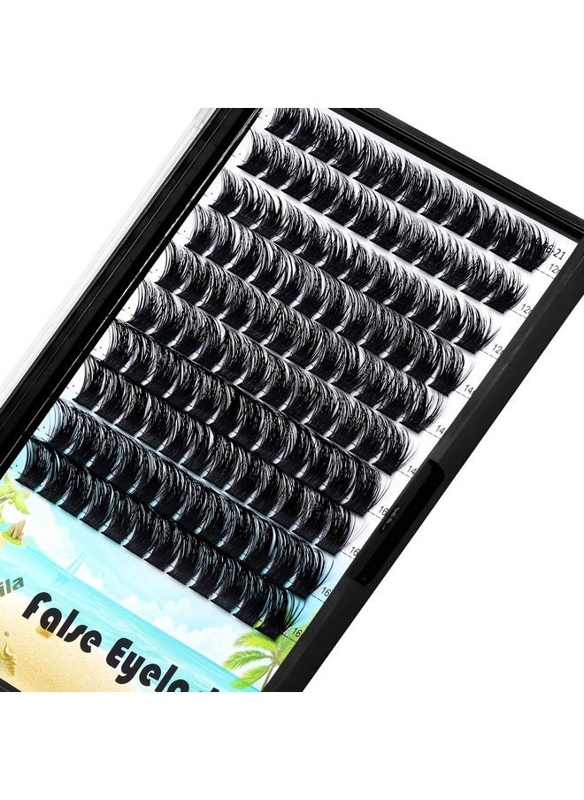 Large Tray -Wide Stem Mixed 10-12-14-16Mm/12-14-16Mm/14-16-18Mm Cluster Eyelashes Home Diy Lashes Extensions D Curl Thickness 0.07Mm Individual False Eyelashes (Mixed 12-14-16Mm)