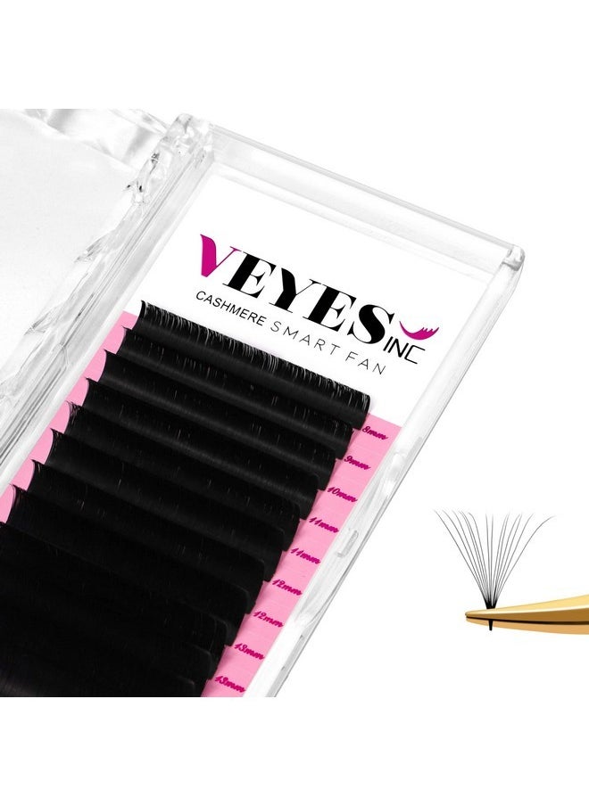 Cashmere Smart Fan Lash Extensions 0.03 0.05 0.07 C/Cc/D Curl 8-20Mm Mixed & Single Length, Super Matte Black Volume Lashes, Professional Supplies For Lash Techs (0.07 D 8-16Mm)