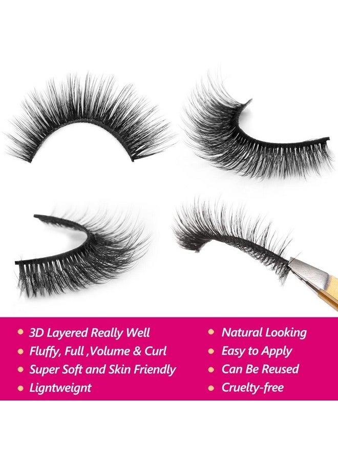 Eyelashes - Eliace Pretty Short Lashes Natural Look 3D Faux Mink Vegan Wispy Lashes Pack, Cat Eye Lashes Light & Comfortable, Mink Lashes Fluffy Strips For Small Eyes 15 Pairs (14 Mm) | Arya