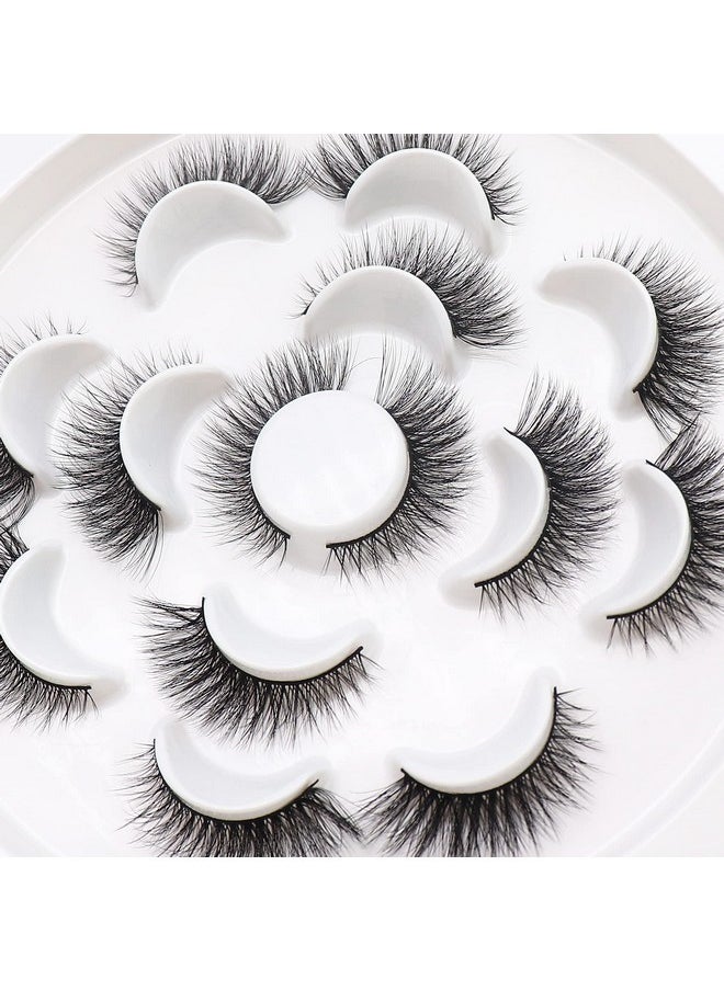 5D Faux Mink Lashes Handmade Luxurious Volume Fluffy Natural False Eyelashes 7 Pairs (028)