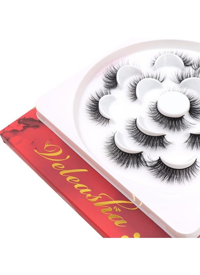 5D Faux Mink Lashes Handmade Luxurious Volume Fluffy Natural False Eyelashes 7 Pairs (028)