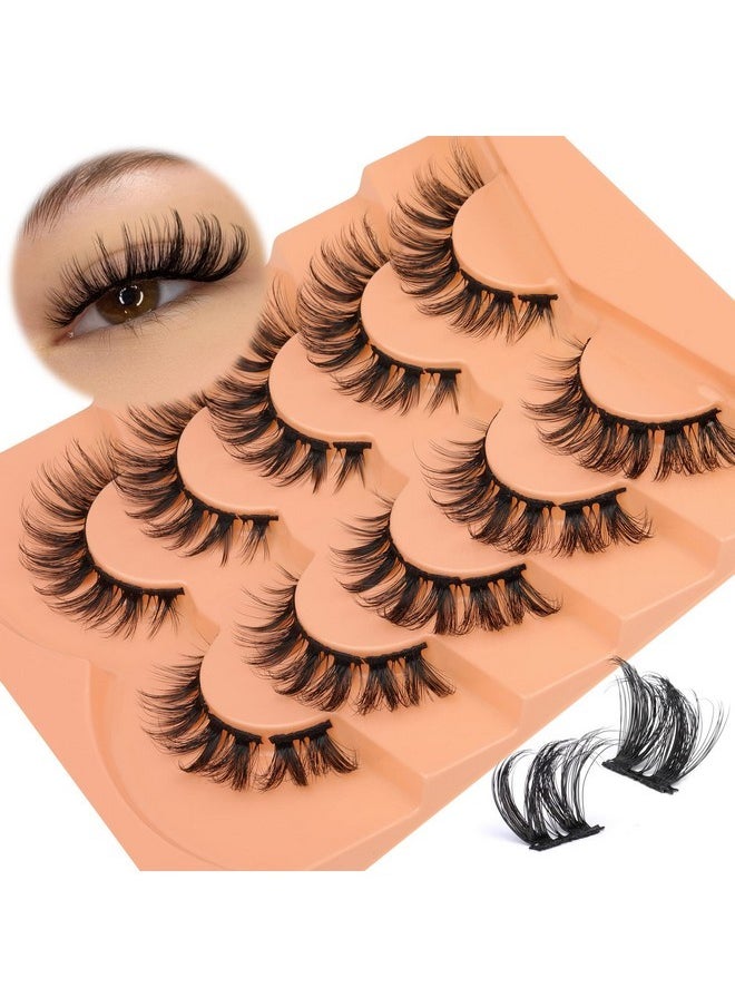 Usters Natural False Eyelashes Mink Individual Lashes Wispy Fluffy Cluster Eyelashes Diy Lash Extensions D Curl Cluster Eyelashes Multipack By Eefofnn