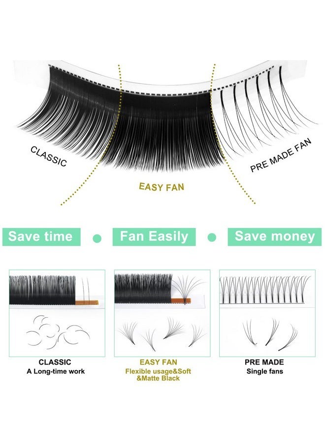 False Eyelashes Easy Fan Volume Lashes 9-20 Mm Mega Volume C D Curl Flowering Lash Extensions, Cruelty Free, Individual, Cc-0.05-9-16, 1 Count