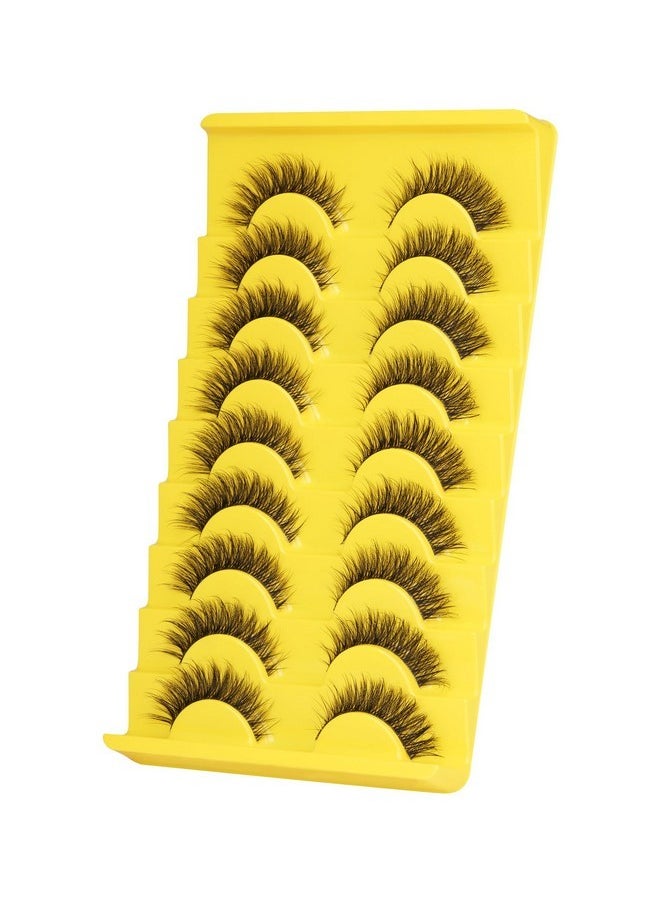 Elashes Russian Strip Lashes D Curl Wispy Natural Look Zanlufly Lashes Like Eyelash Extension Fluffy Transparent Band Cat Eye Fake Eyelashes Pack