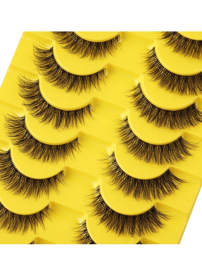 Elashes Russian Strip Lashes D Curl Wispy Natural Look Zanlufly Lashes Like Eyelash Extension Fluffy Transparent Band Cat Eye Fake Eyelashes Pack