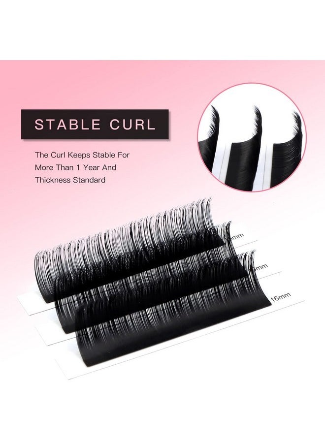 Premium C Curl 16Mm Semi Permanent Individual Eyelash Extensions 0.05Mm Thickness False Mink Silk Volume Lashes Extensions Professional Salon Use(C,0.05,16Mm)