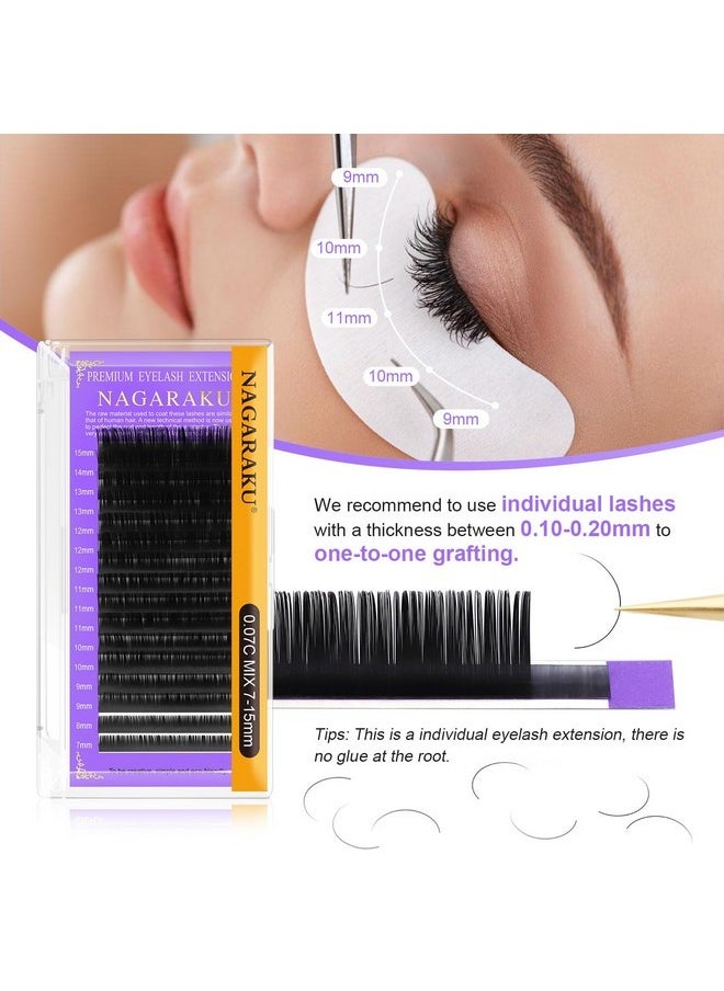 Eyelash Extensions Individual Lashes 0.03Mm C Curl 11Mm 16 Rows Soft Natural Matte Black Professional Mega Volume Beauty Salon Supplies